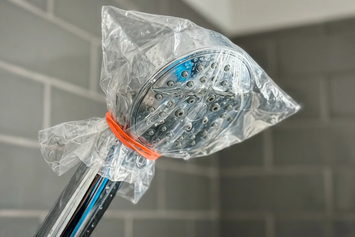 Rewolucyjny trik z woreczkiem: Odkamień słuchawkę prysznicową w godzinę bez szorowania