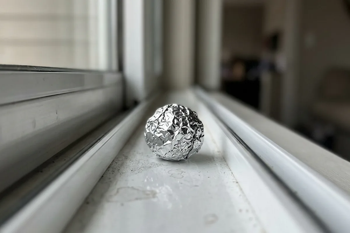 Włóż kulkę z folii aluminiowej do szyn okiennych. Ten trik uratuje Twoje okna przed zatarciem